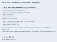 Les tarifs 2025