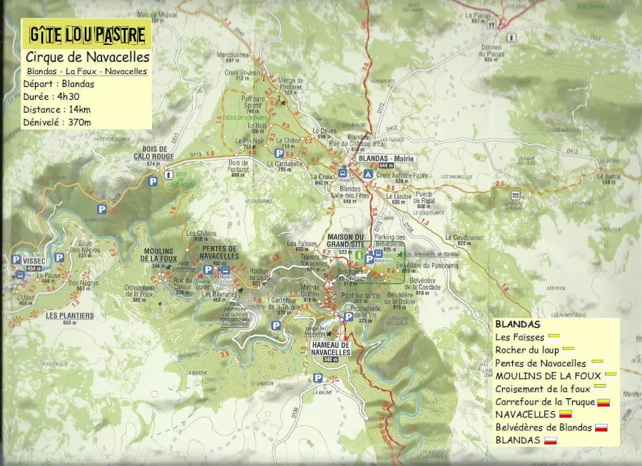 Les moulins de la foux et le cirque de Navacelles au départ de Blandas